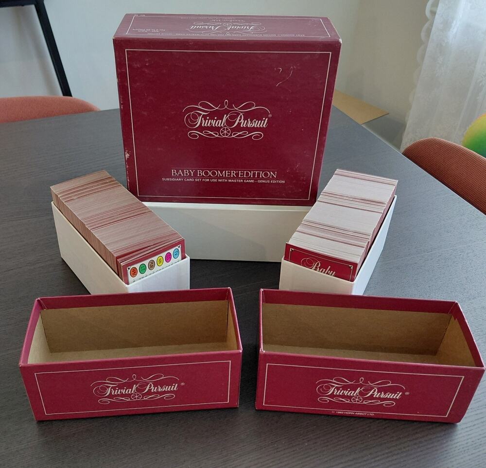 Vintage 1983 Trivial Pursuit Baby Boomer Edition Subsidiary Card Set Box